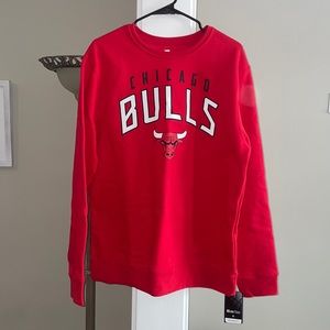 Chicago Bulls Fanatics Red Large Game-time Arch Logo Crew Neck Sweatshirt